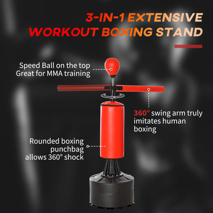 Support de sac de boxe autoportant avec bras rotatif