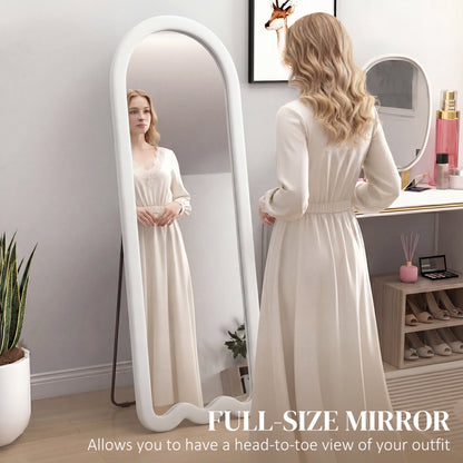Miroir pleine longueur cadre velours voûté arqué