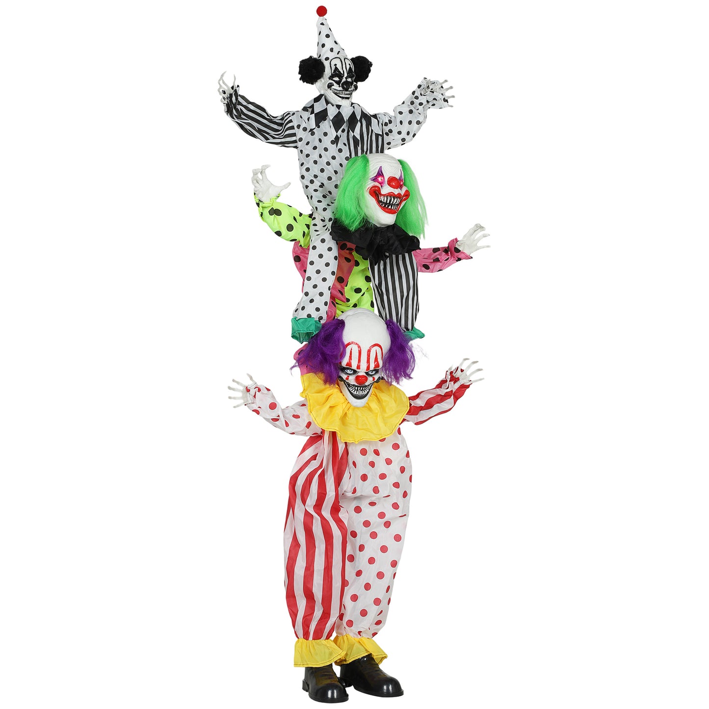 Décoration Halloween clown animé empilable yeux LED