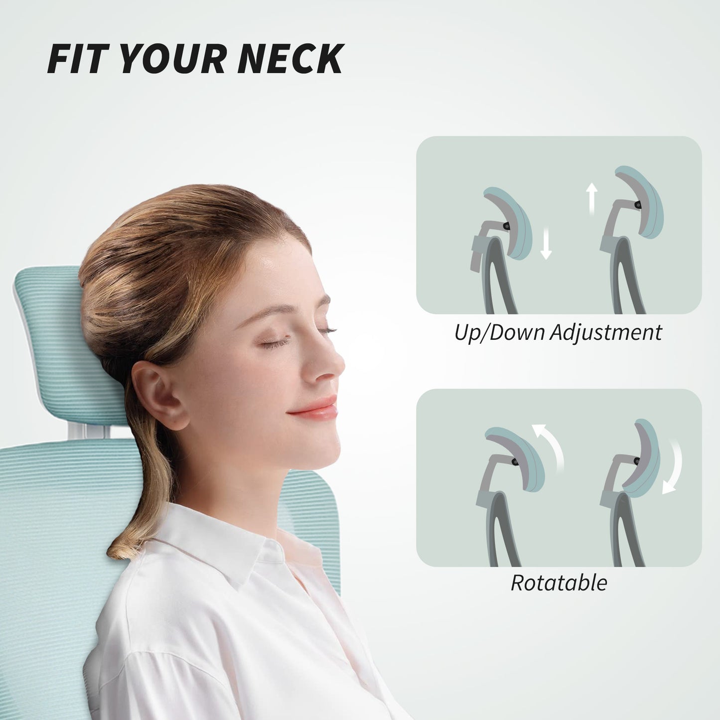 Chaise de bureau ergonomique mesh avec appui-tête ajustable