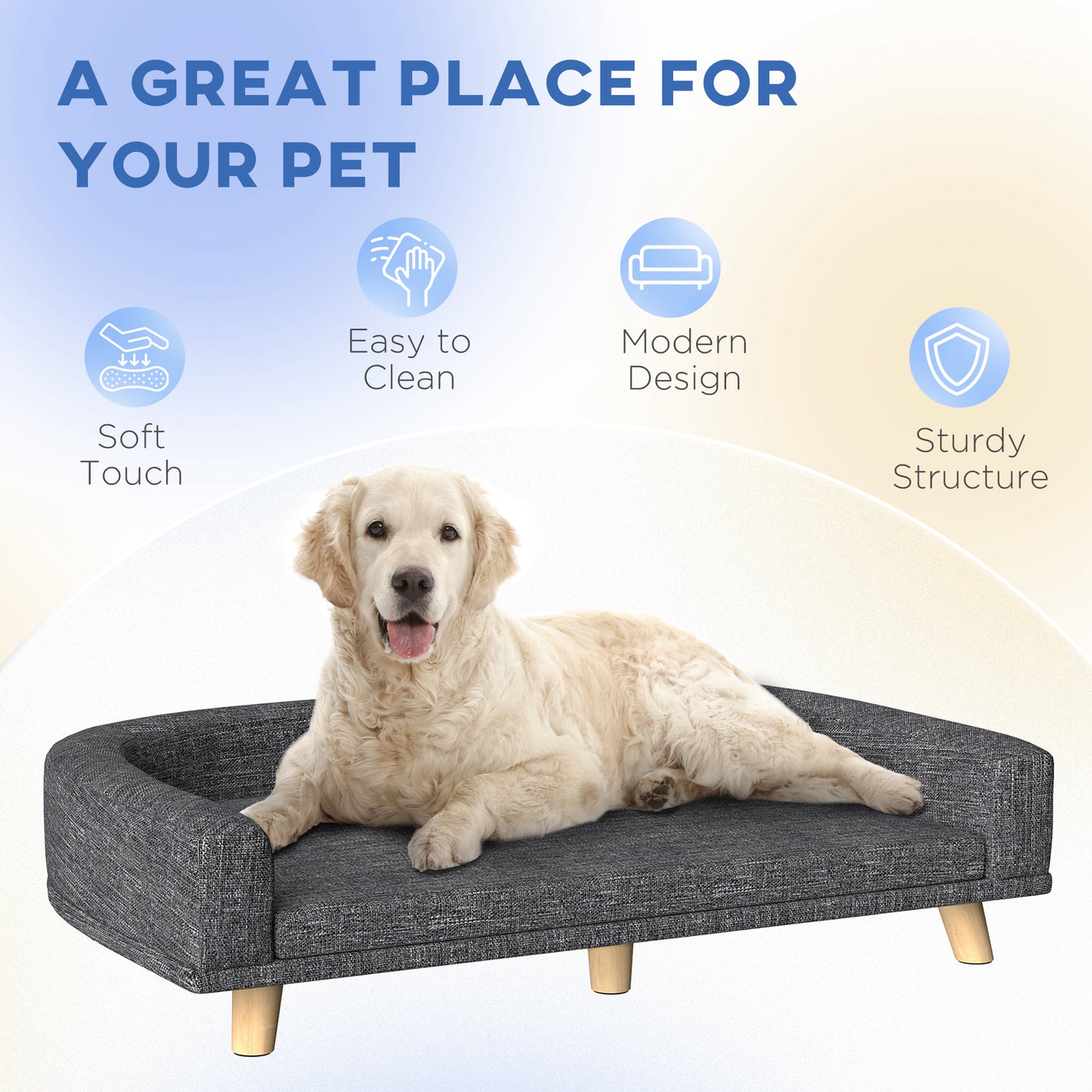 Canapé pour chien grande taille housse lavable