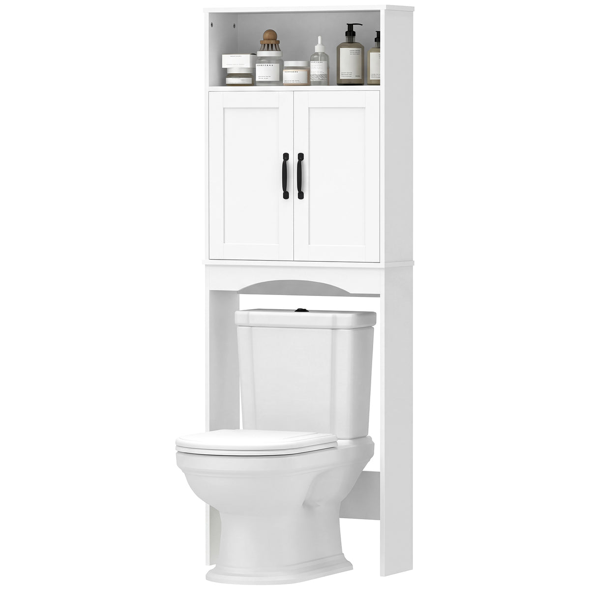 Meuble de rangement autoportant au-dessus des toilettes
