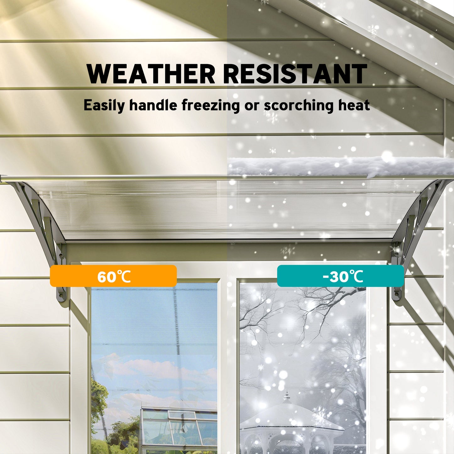 Auvent de porte en polycarbonate creux — Transparent