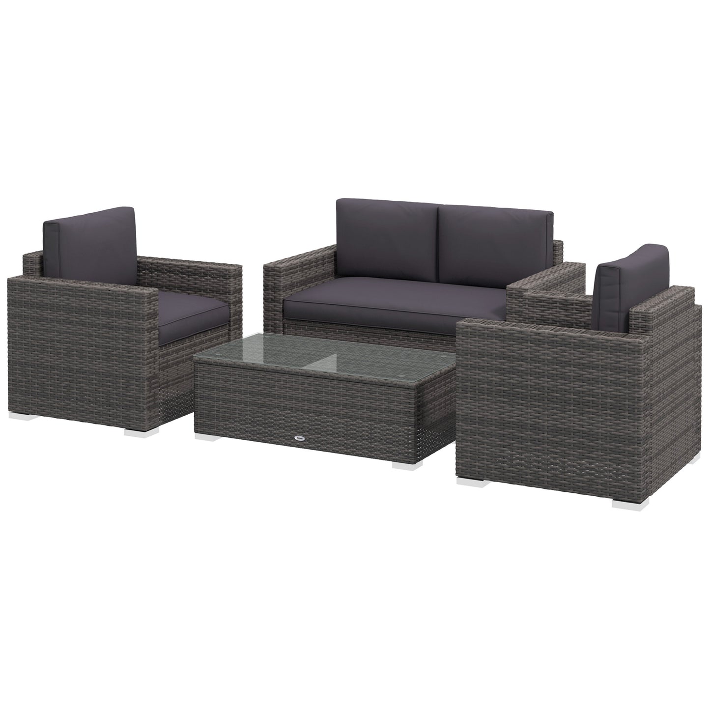Ensemble de meubles de patio rotin 4 pièces avec coussins