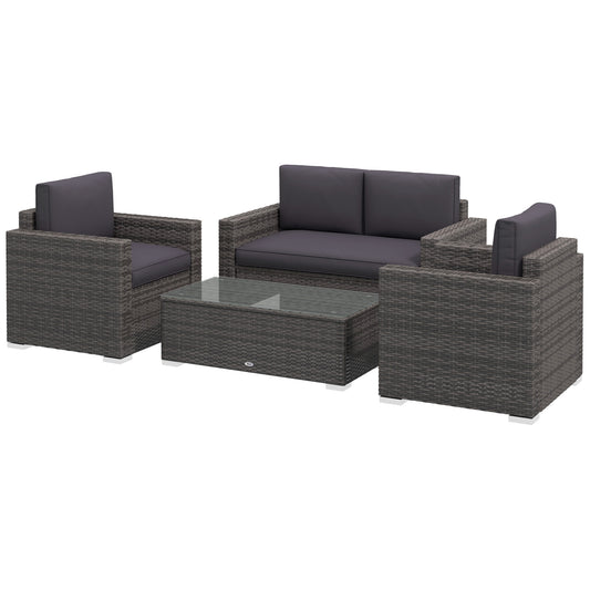 Ensemble de meubles de patio rotin 4 pièces avec coussins
