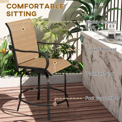 Tabourets de bar pivotants extérieurs 360° — lot de 2