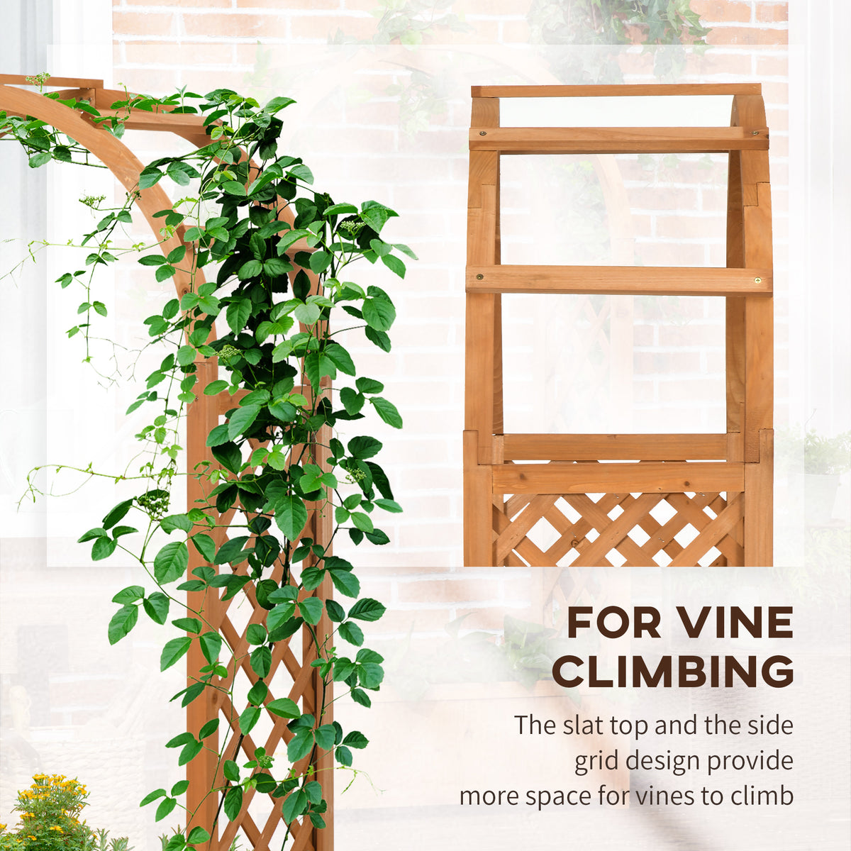 Jardinière surélevée avec treillage en arche
