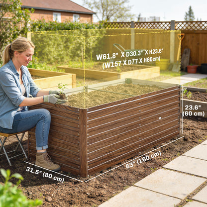 Bac jardinage surélevé galvanisé extra profond 152x91x60cm