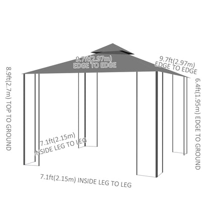 Gazébo de jardin 10x10 pieds avec moustiquaire