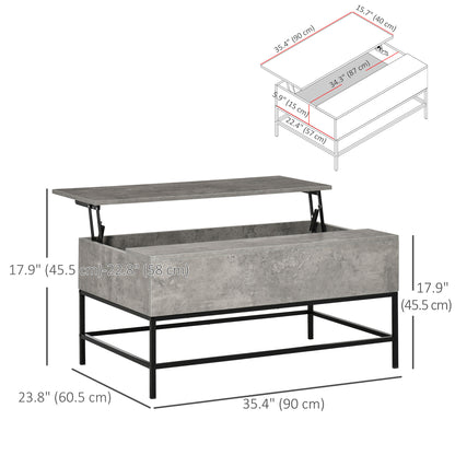 Table basse plateau relevable avec rangement caché