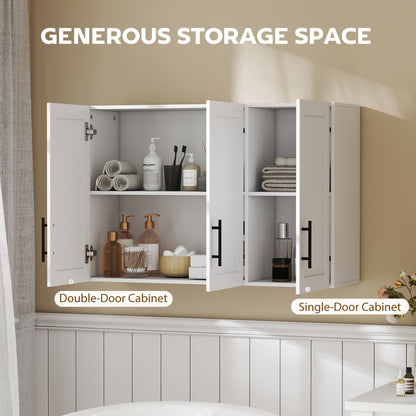 Armoire murale salle de bain 3 portes blanc