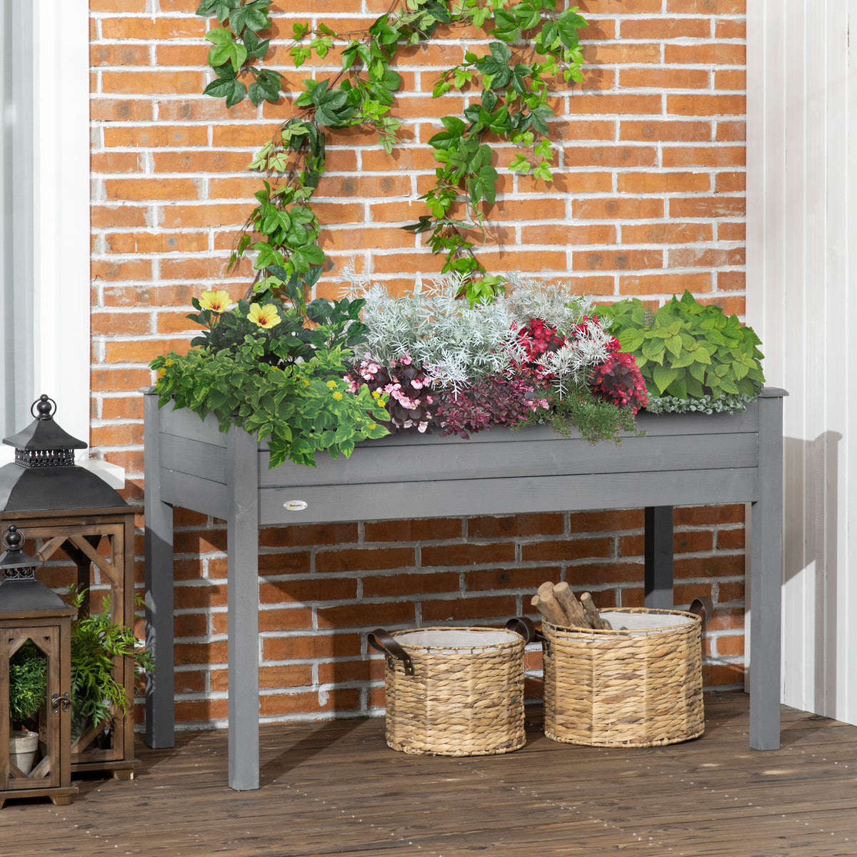 Bac de jardinage surélevé 122 x 56 x 76 cm — Bois