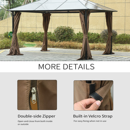 Rideaux gazebo universels 4 panneaux 10' x 12' — Foncé