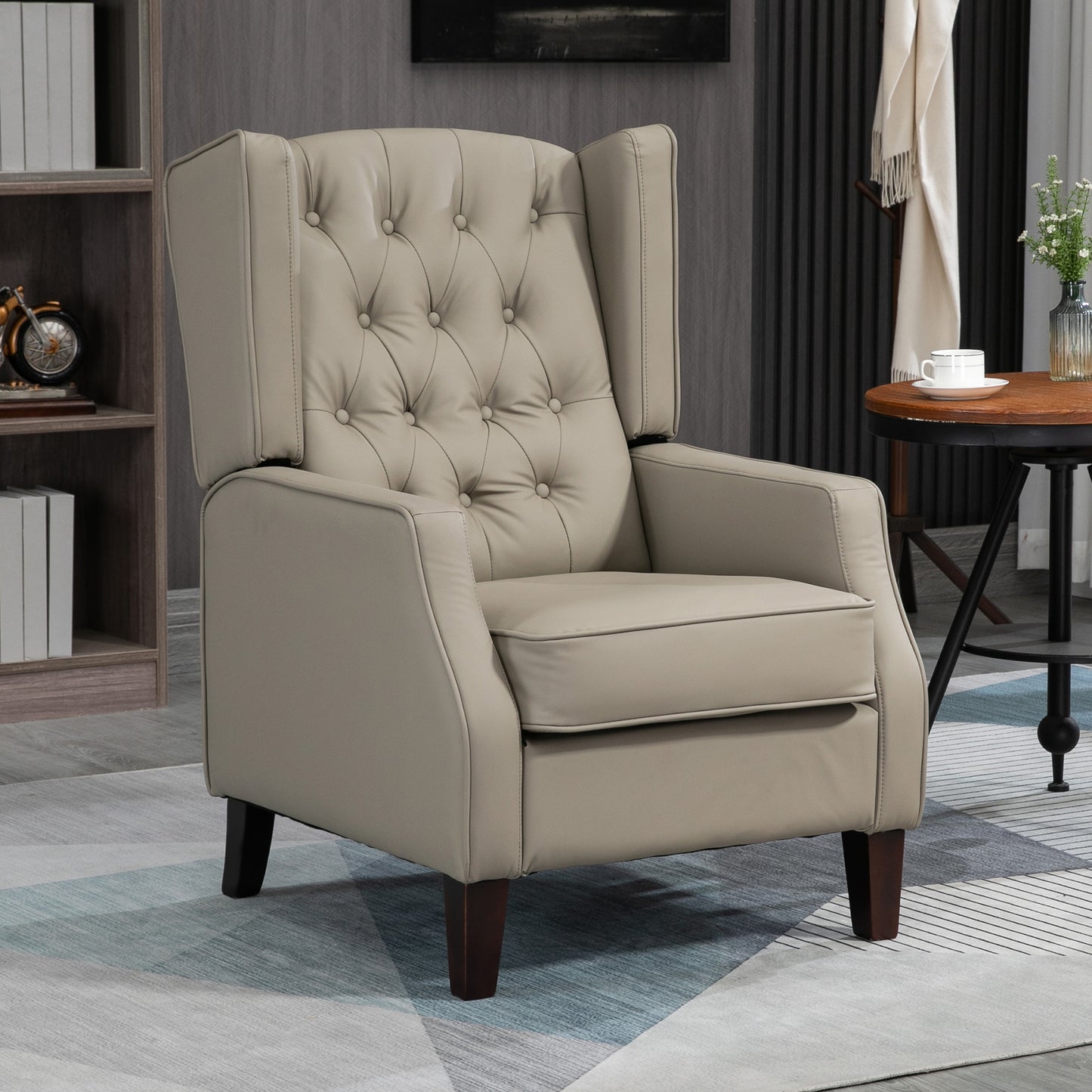 Fauteuil d'appoint cuir synthétique rembourrage épais — kaki