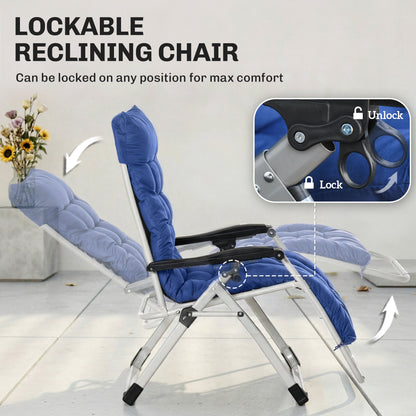 Chaise longue zéro gravité pliante avec coussin amovible