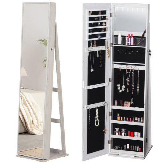 Armoire à bijoux avec miroir sur pied