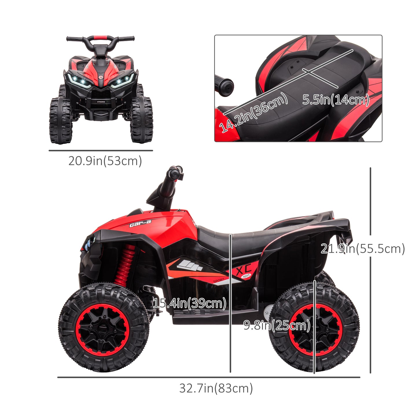 Quad électrique enfant avec musique et phares