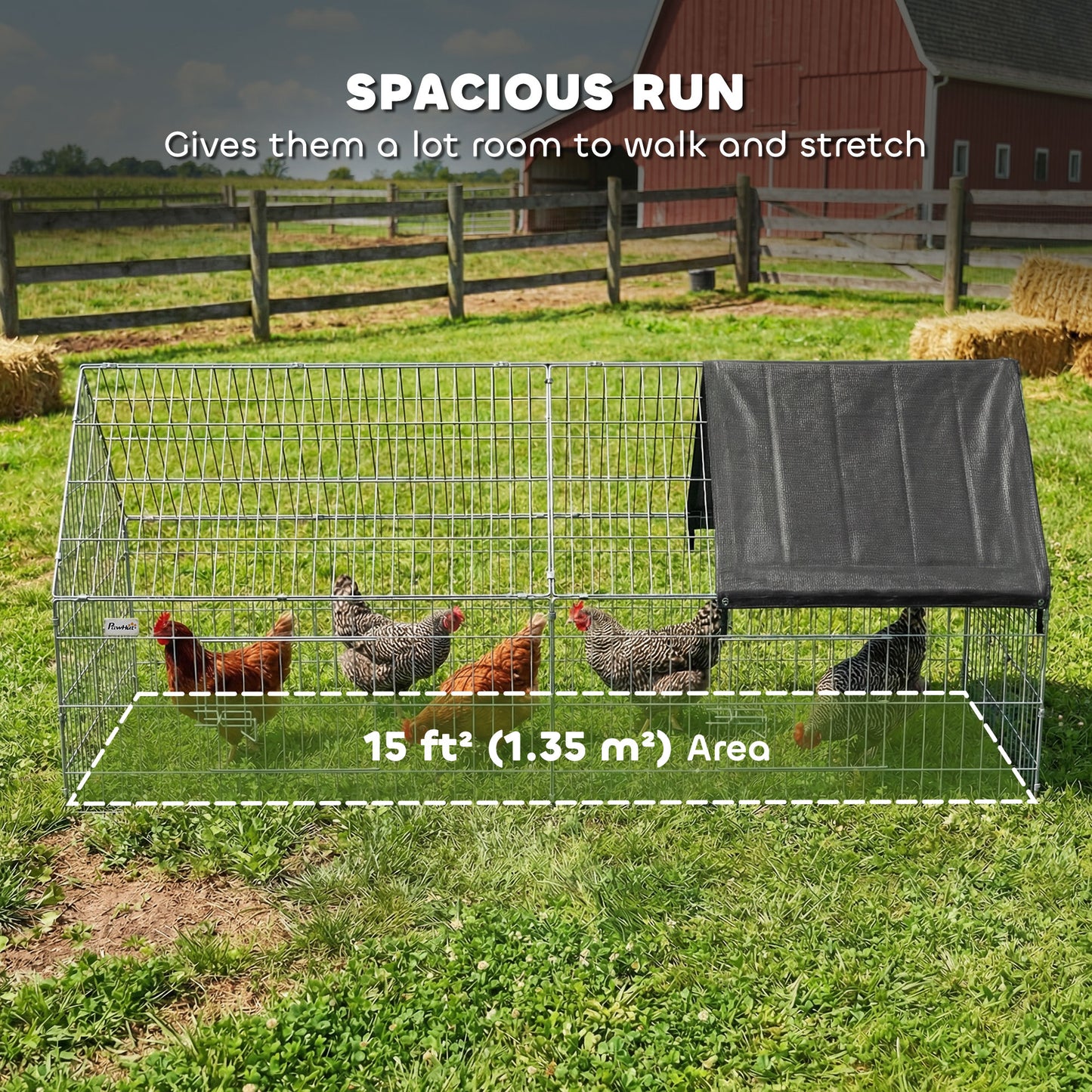 Enclos métallique pour poules avec couverture UV