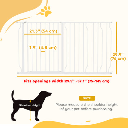 Barrière pour animaux réglable avec porte — acier