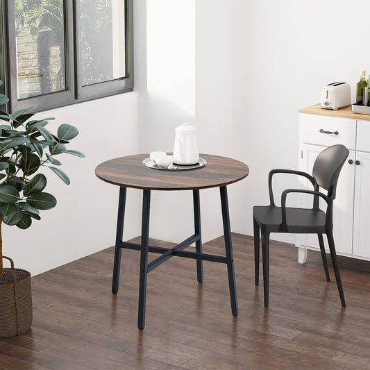 Table à manger ronde style industriel 80 cm