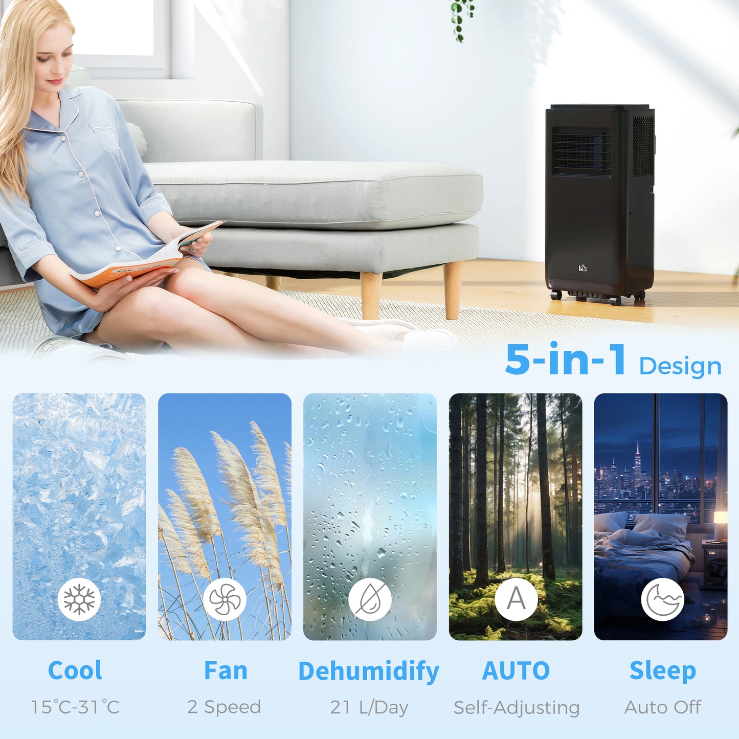 Climatiseur portable 8000 BTU 345 pi² déshumidificateur