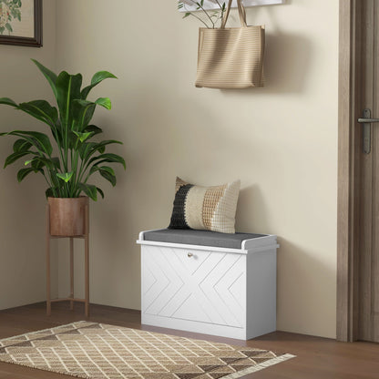 Banc d'entrée coffre à chaussures avec coussin