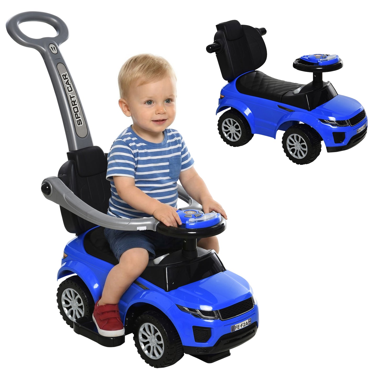 Voiture porteur pousseur 3 en 1 pour tout-petits
