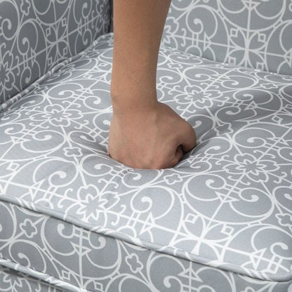 Fauteuil accent tissu lin clouté accoudoirs roulés