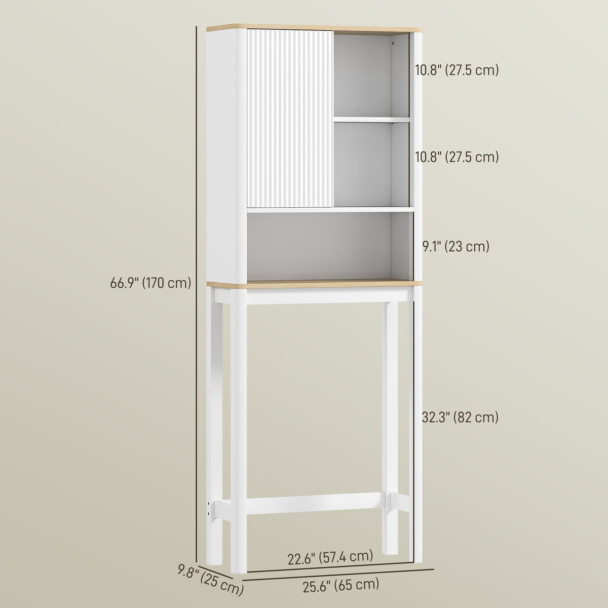 Meuble de rangement au-dessus toilette ajustable