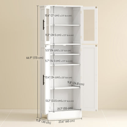 Meuble de salle de bain autoportant avec portes vitrées