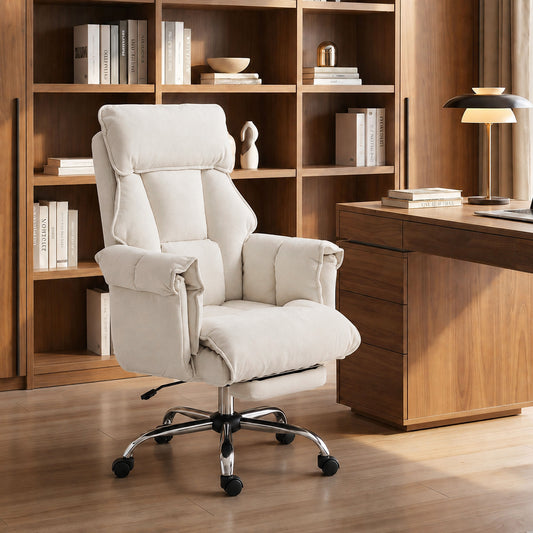Chaise de bureau inclinable avec repose-pieds et appuie-tête