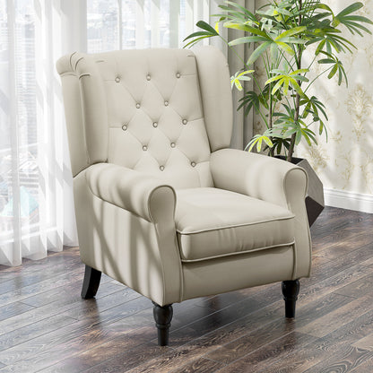 Fauteuil d'accent capitonné à dossier ailé en polyester