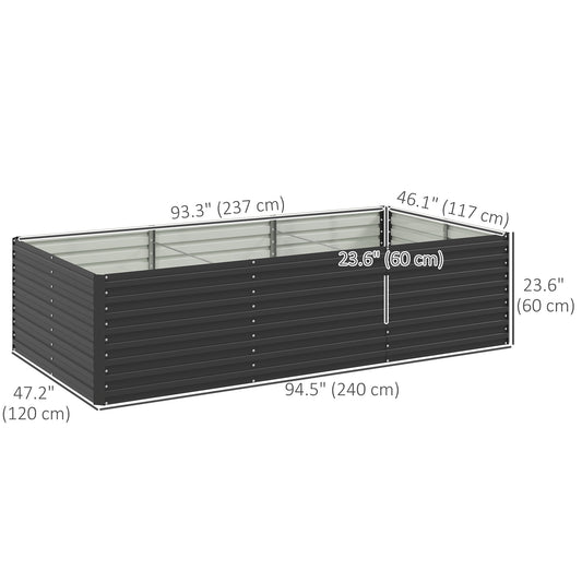 Bac de jardinage surélevé galvanisé extra profond 240x120x60cm
