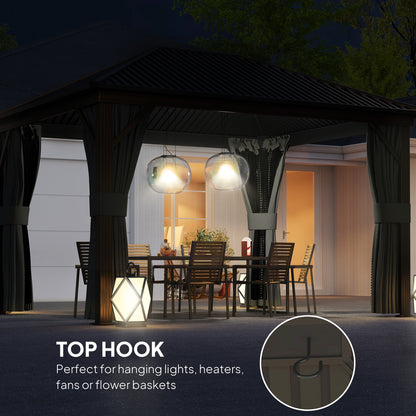 Gazebo Toit Rigide 10x12 Cadre Aluminium Moustiquaire