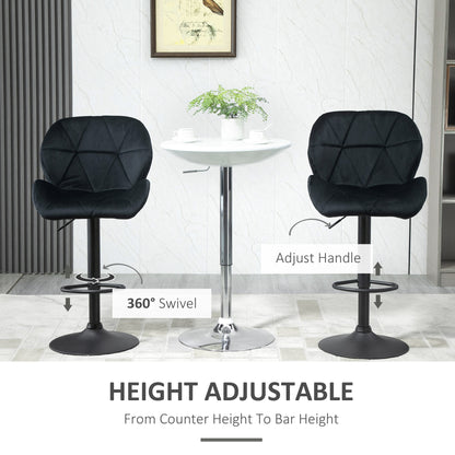 Tabourets de bar ajustables tissu ensemble de 2