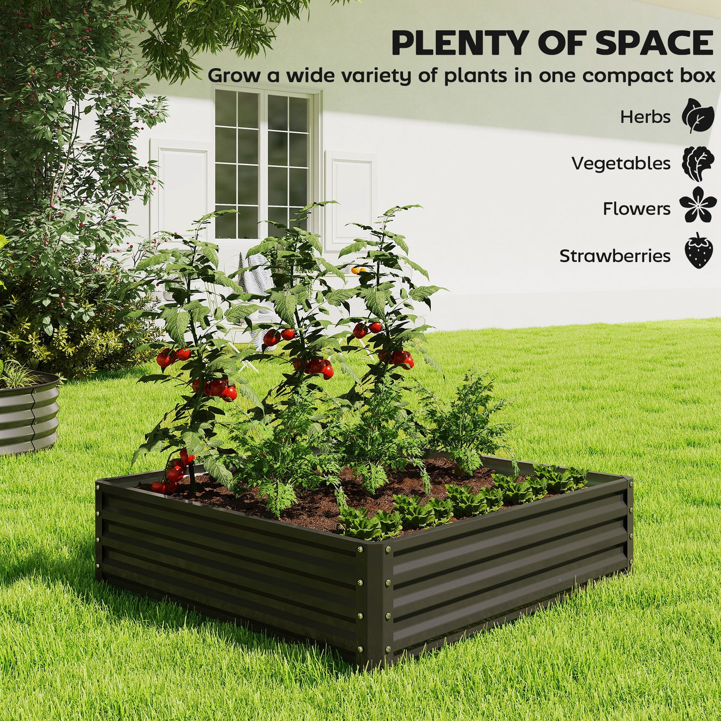 Jardinière surélevée acier galvanisé 120x120x30cm