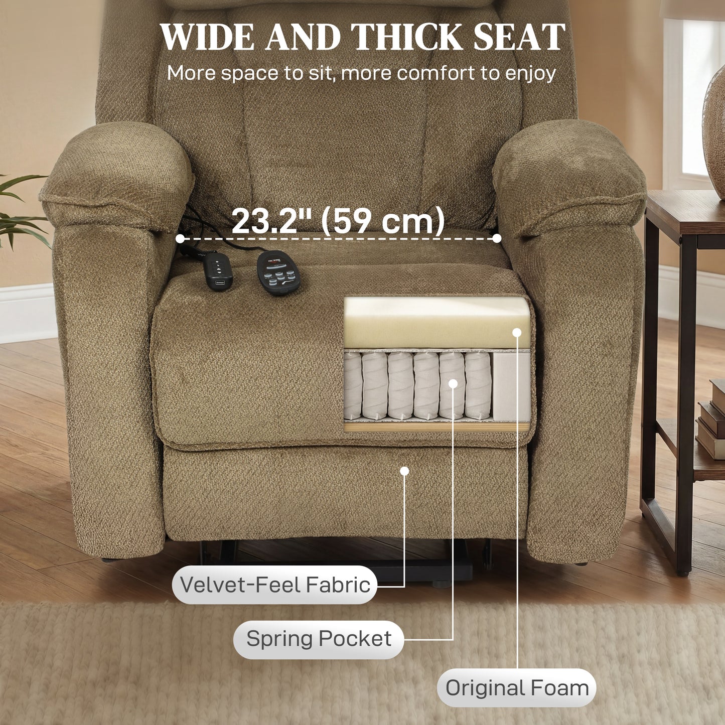 Fauteuil releveur électrique massant à 2 positions mémoire
