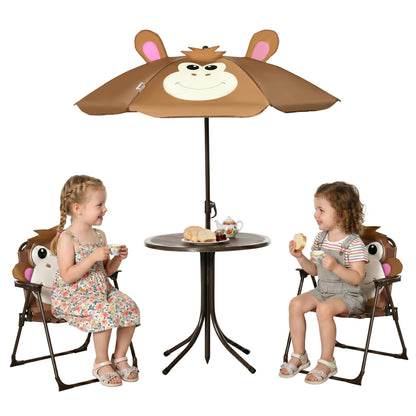 Ensemble table et chaises pour enfants avec parasol — Lot de 4