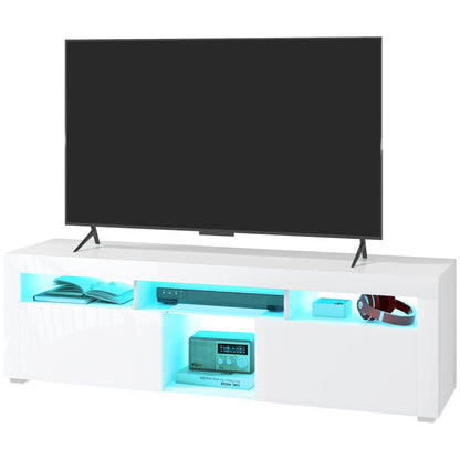 Meuble TV moderne avec lumières LED et rangement