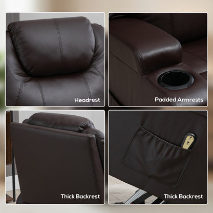 Fauteuil releveur électrique à dossier haut en similicuir