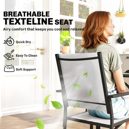 Ensemble repas extérieur 5 pièces avec tablette et trou parasol