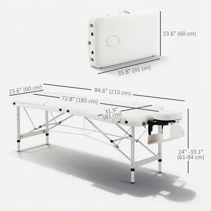 Table de massage professionnelle pliable en aluminium