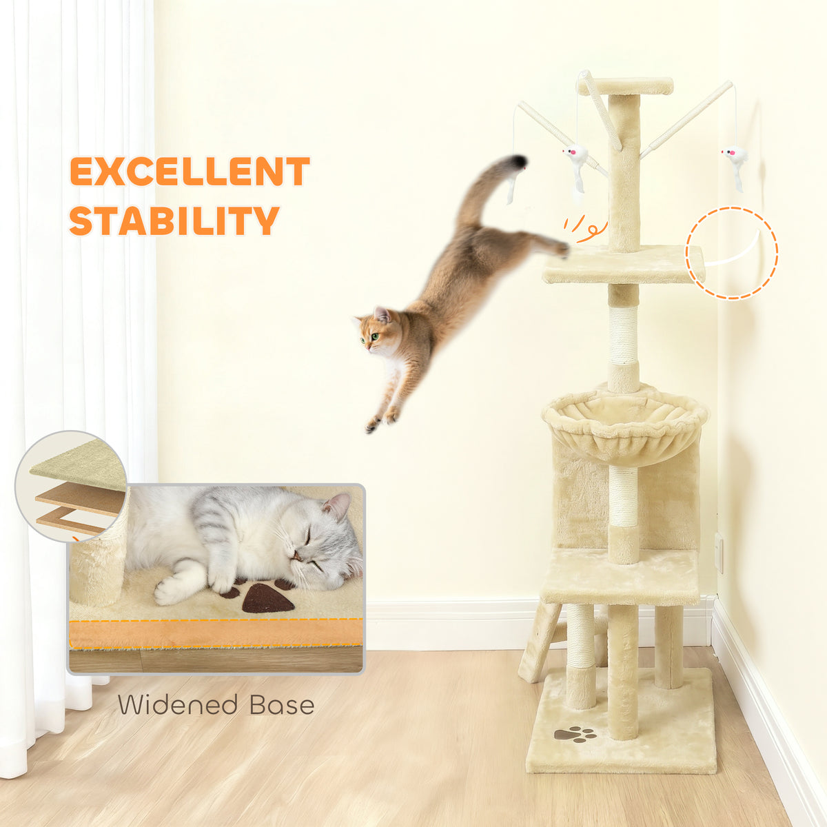 Arbre à chat multiétage avec griffoirs et condo