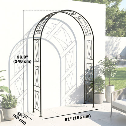 Arche de jardin 8 pieds treillis métal plantes grimpantes