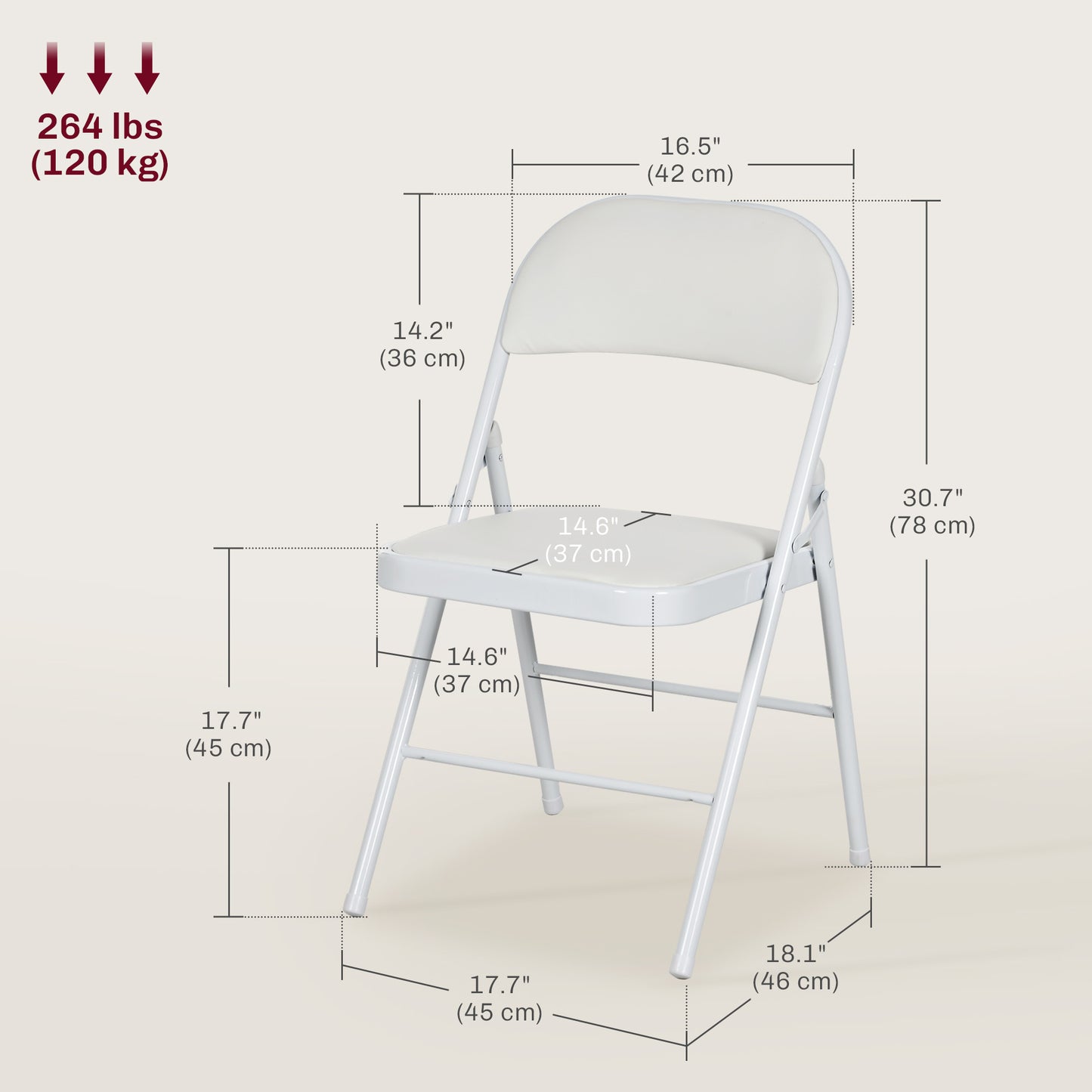 Chaises pliantes rembourrées en similicuir — lot de 2
