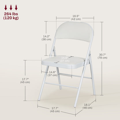 Chaises pliantes rembourrées en similicuir — lot de 2