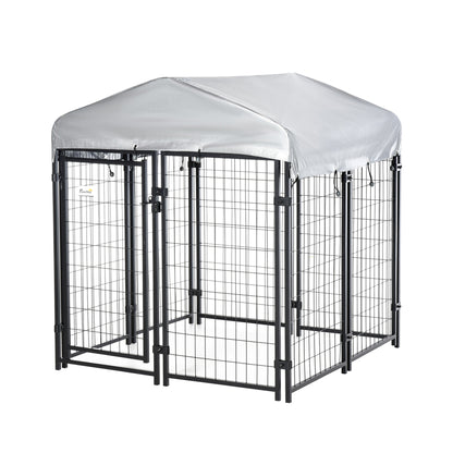 Enclos extérieur pour chien avec toit