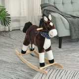 Cheval à bascule en peluche pour enfants son réaliste
