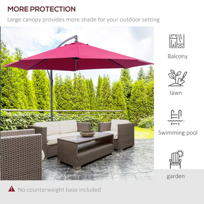 Parasol déporté patio 10 pieds cantilever avec base croisée
