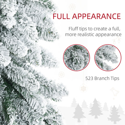 Arbre de Noel artificiel mince floque de neige 183 cm
